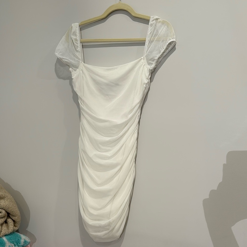 Princess Polly White Bodycon Mini Dress (worn once)